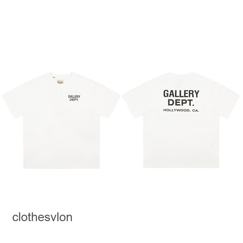 

t Shirt Dept Tshirt Mens Version Galleryes 2022 Spring Summer Printed Letters Short Sleeve T-shirt Lovers Unisex, White