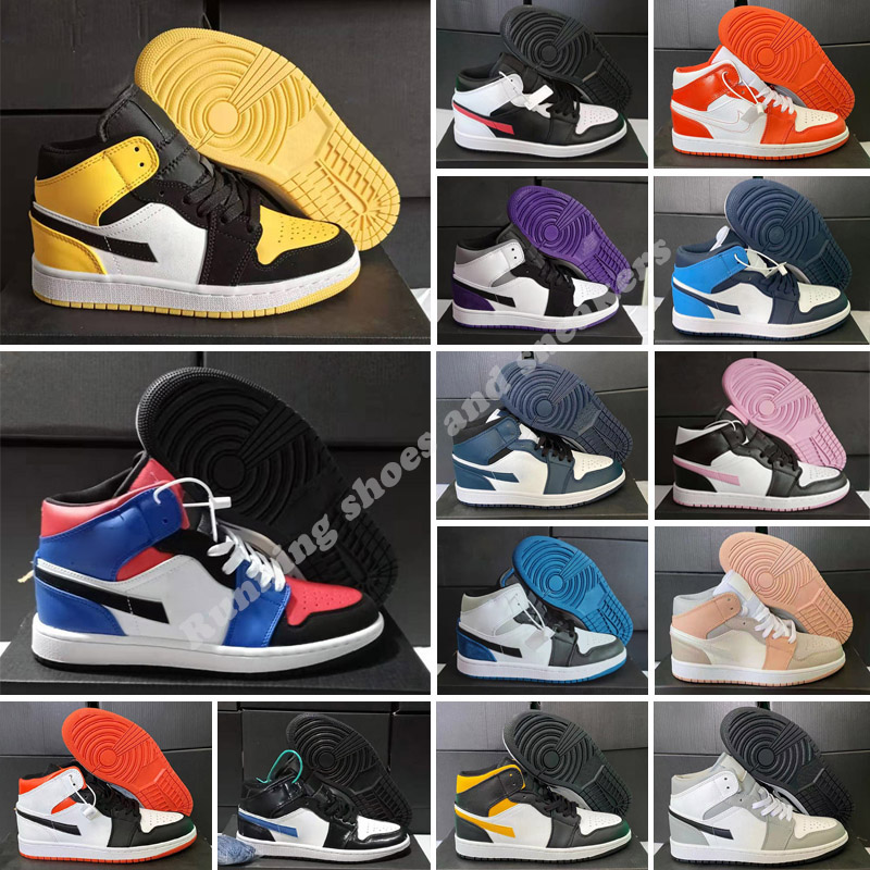 

Jumpman 1 Men Basketball Shoes Women Mens 1s University Blue Sneakers Trophy Room Chicago Red High OG Hyper Royal Barely Orange Digital Pink Size 36-46, Color 49
