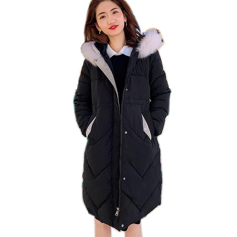 

Women's Trench Coats Winter Jacket Women Parkas For Coat Fashion Female Down With A Hood Large Faux Fur Collar Plus Size Outwear Ladies, Beige