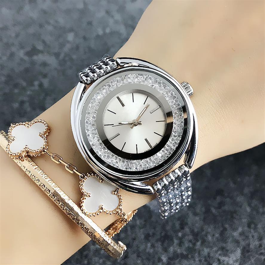 

Brand Watch Women Girl Swan Crystal Style Metal Steel Band Quartz Wrist Watches SW042184, Gold silver