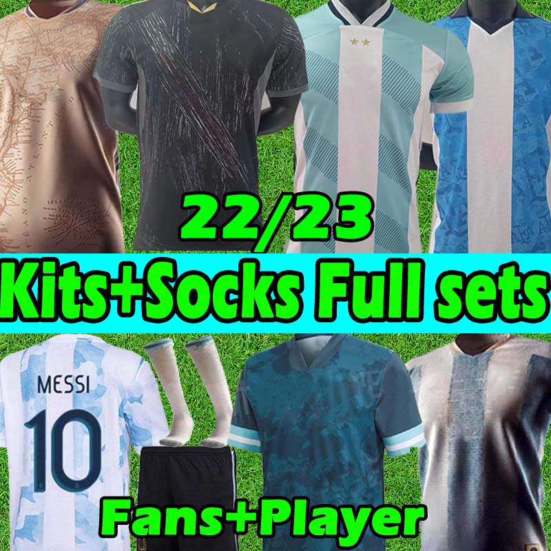 

22 23 Copa America finals 2021 ARGENTINA soccer jerseys fans player version 2022 2023 DI MARIA Maradona 200 years champions men women kids kit socks full sets football, 21 22 home