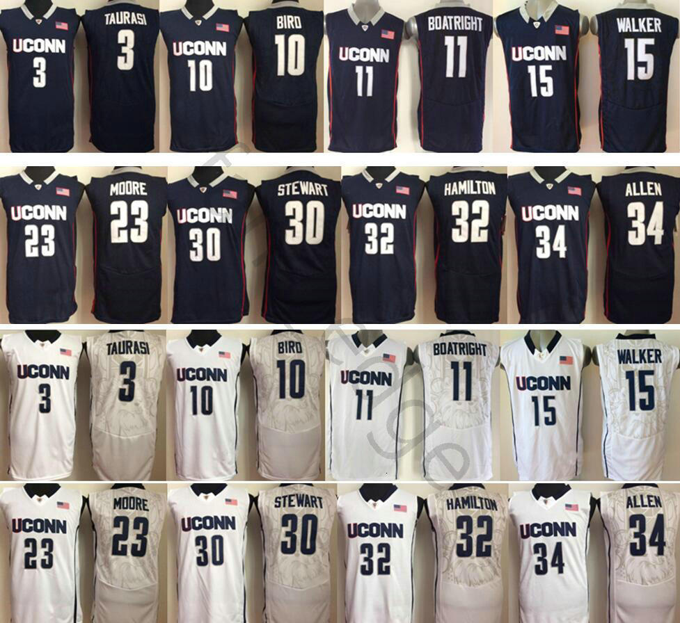 

Ncaa Uconn Huskies College Kemba 15 Walker 11 Boatright 23 Maya Moore Hamilton Taurasi Stewart 10 Sue Bird Ray 34 Allen Basketball Jerseys, White