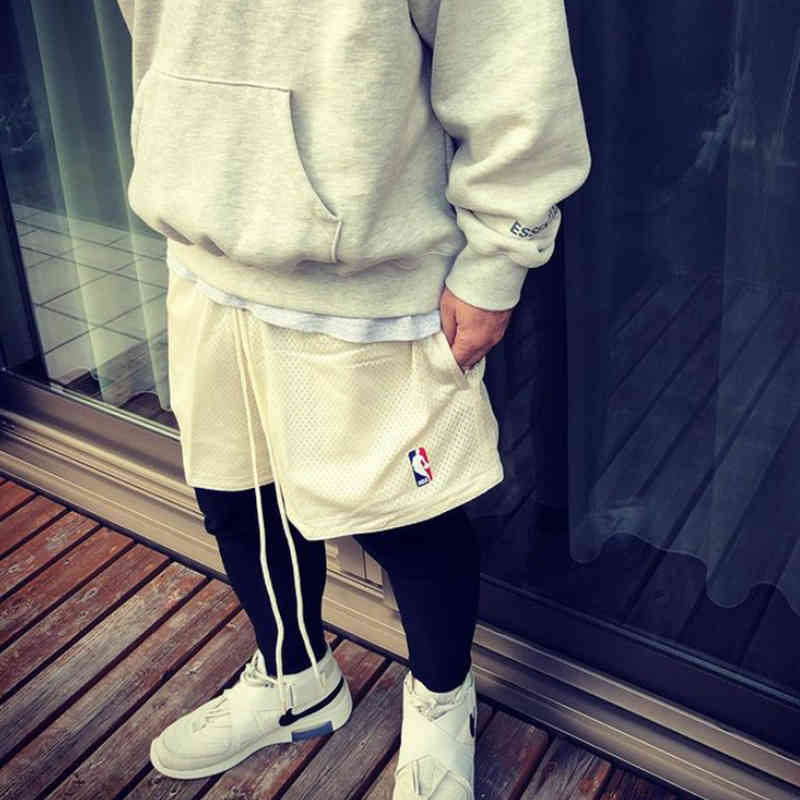 

fearofgod Correct air fog bear holiday co branded High Street Sports drawstring American MESH SHORTS MEN beach shorts, Black