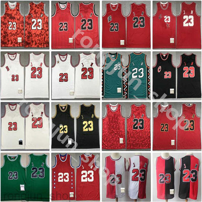 

Mitchell Ness Stitched Basketball 23 Michael Breathable Team Red White Blue Black Stripe Chicago''Bulls''Men Retro''nba''Jerseys, Picture