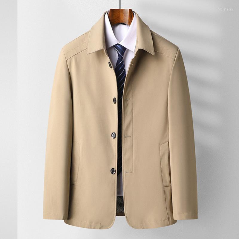 

Men's Trench Coats Autumn Men Buttons Male Plus Size Fashion Jackets Casual Long Sleeve Jacket Windbreaker Outerwear Viol22, Navy blue