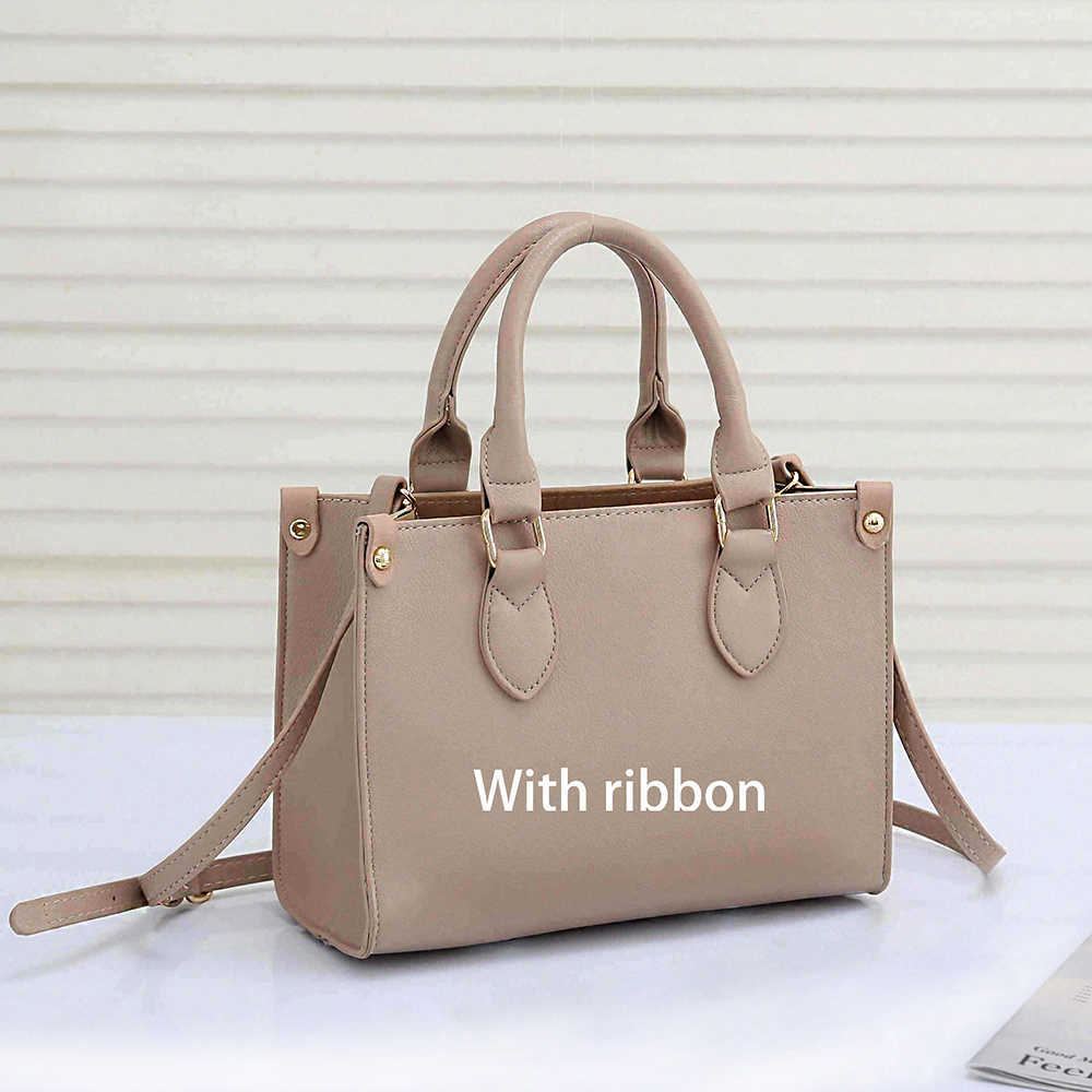 

Handbag Women Luxurys Designers Bags 2021 4-color Casual travel ribbon tote bag PU material fashion shoulder bag's wallet 208# 25*19*11cm, Grey