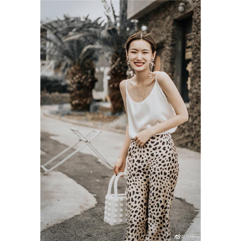 

Skirts Double-Sided Mulberry Silk Skirt Female Ins Leopard Print Sexy High Waist Slim Satin Fishtail SkirtSkirts