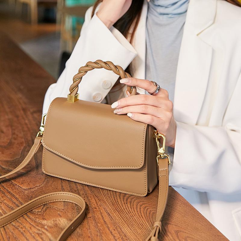 

Evening Bags Leather Handbag 2022 Tide Texture Laptop Hand Bag Shoulder His Commute Female, Brown