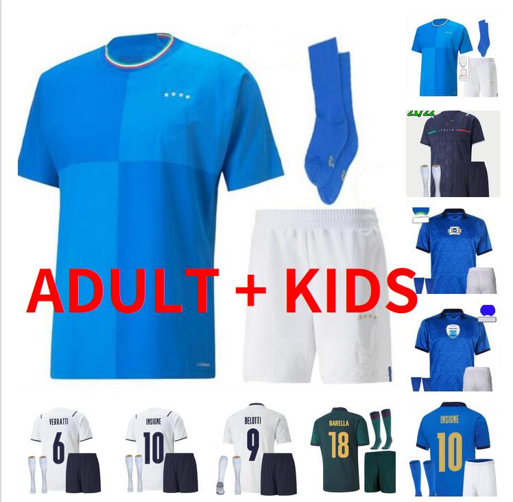 

adult kids kit 2021 2022 2023 BONUCCI BARELLA CHIESA soccer Jerseys ItalyS Italia BELOTTI BARELLA SENSI INSIGNE 21 22 23 Renaissance CHIELLINI football shirts