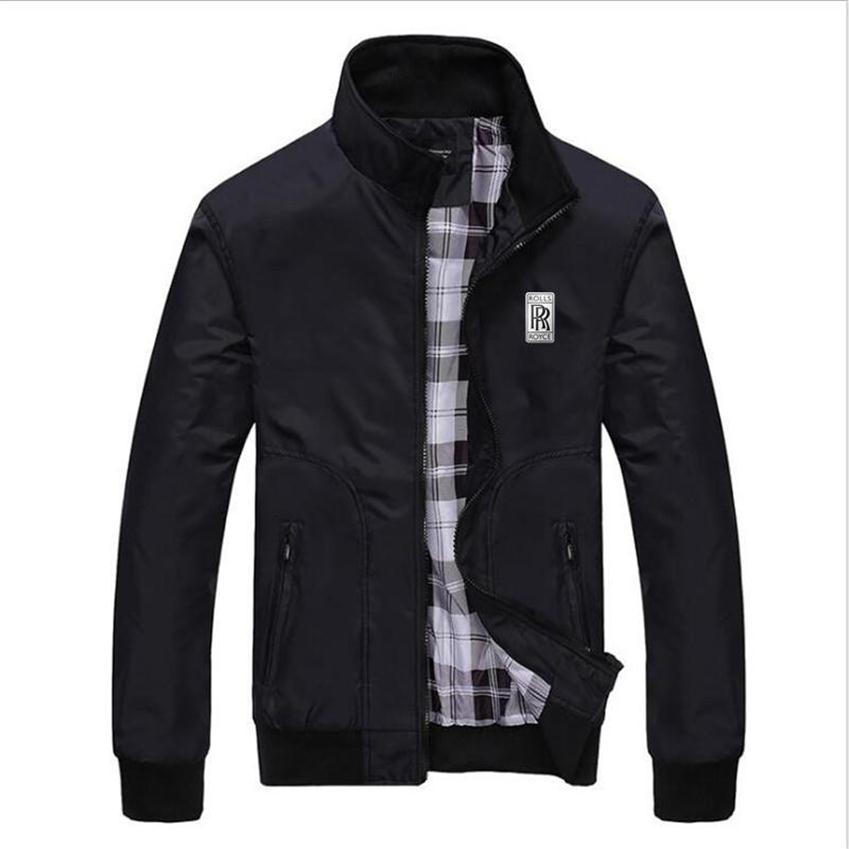 

Men's Jackets Spring And Autumn Rolls Royce Printed Fashion Casual Jacket Stand-up Collar Slim Trendy Male I11256E