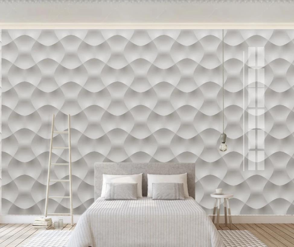 

Custom wallpaper modern minimalist 3D embossed texture white plaster TV background wall high-grade waterproof material