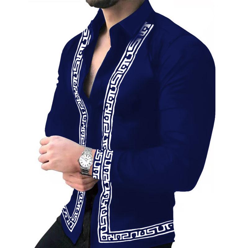

Men' Dress Shirts Social Men Gradual Casual Single Button Wild Printed Male Blouses -3XLMen' Men'sMen, 965