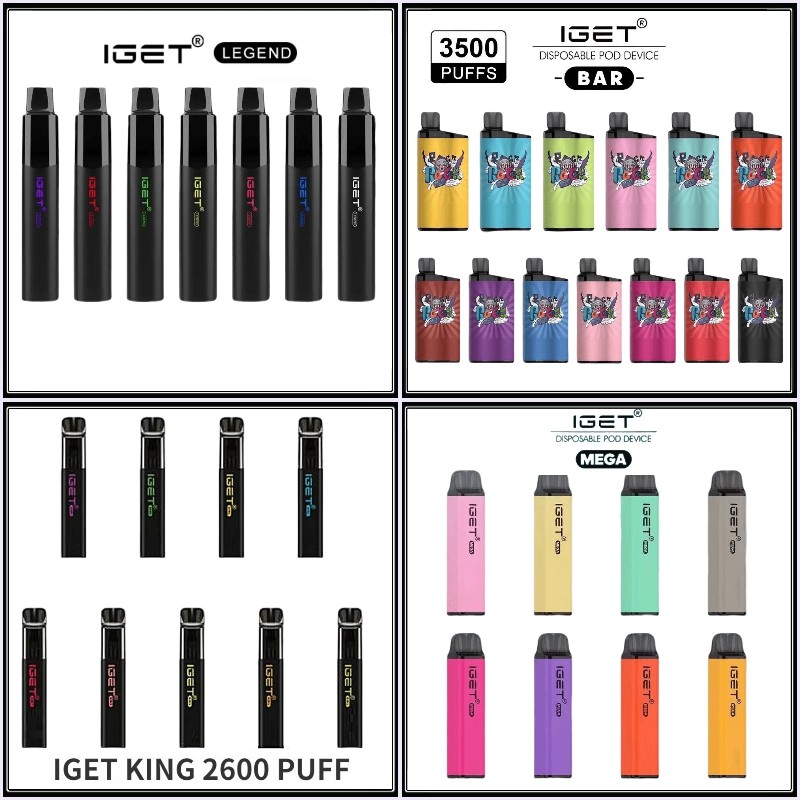 

Original IGET LEGEND KING bar Disposable E cigarettes MAX XXL Plus DUAL Vape 4000 3500 2600 1800 Puffs 12 8 7 4.8mL1500 950mAh Pre-Filled Authentic wholesale