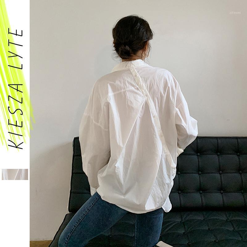 

Women' Blouses & Shirts Women Tops And 2022 Spring Summer Fashion Stylish Casual White Asymmetric Loose Buttons Shirt Blusas Mujer
