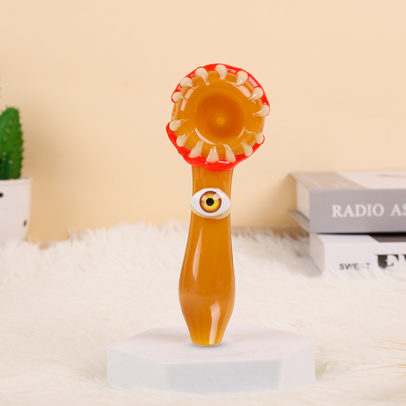 

Devil's Eye pipes Orange portable smoking holder 3D glass pipe accessories
