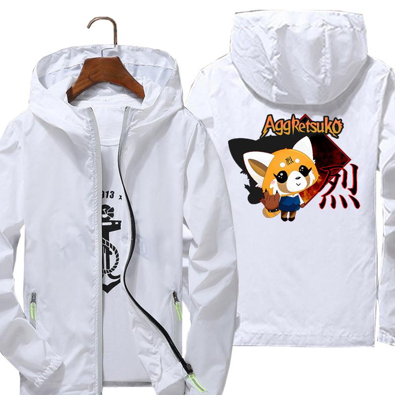 

Men's Jackets Death Metal Aggretsuko Aggressive Retsuko 2 Unisex Thin Outwear Windbreake Windproof Outdoor Sports Clothing, Black;brown