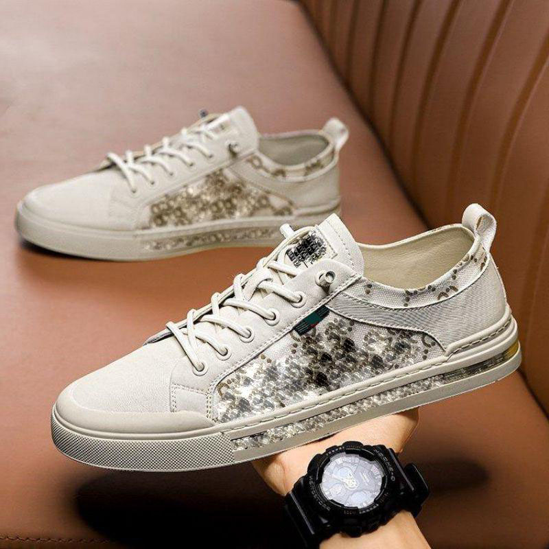 

Board Shoes Men Shoes PU Solid Color Round Head Classic Fashion Daily Street Lace Comfortable Light Breathable DP251-1, Clear