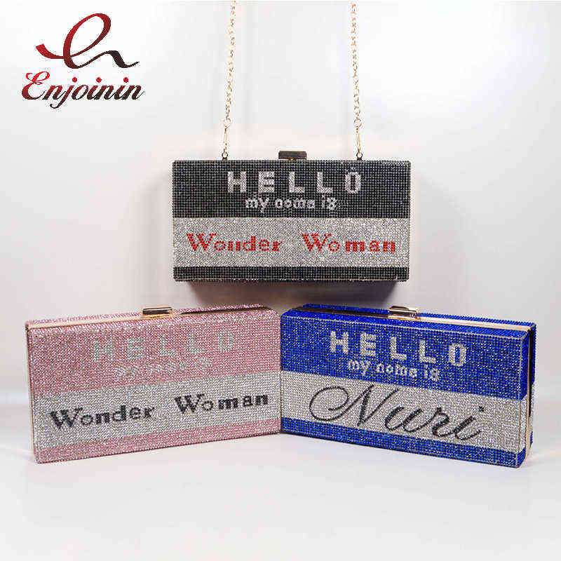 

Evening Bags Luxury Diamond Handbag for Party,Fashion,Letters Print,Women Handbags,Shoulder Bag with Chain,Women Handbag 220402, Blue