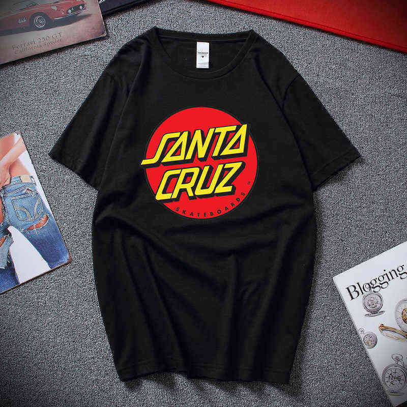 

Men And Women Santa Cruz Red Printed TShirtsstreet Dance Clothes For Seasons Spring And Summer Fashion Large TShirts J220727, Navy blue 1