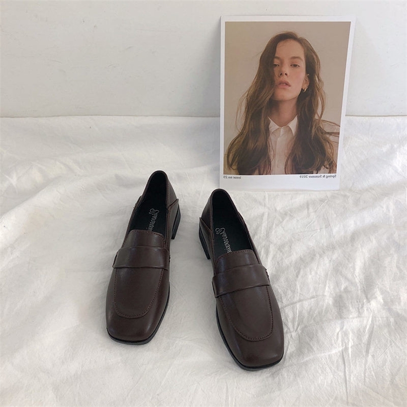 

Sepatu Pantofel Oxford Wanita Kantor Retro Loafer Slip On Platform Klasik Flat Hitam Coklat Kulit PU Elegan Fashion 220614, Black