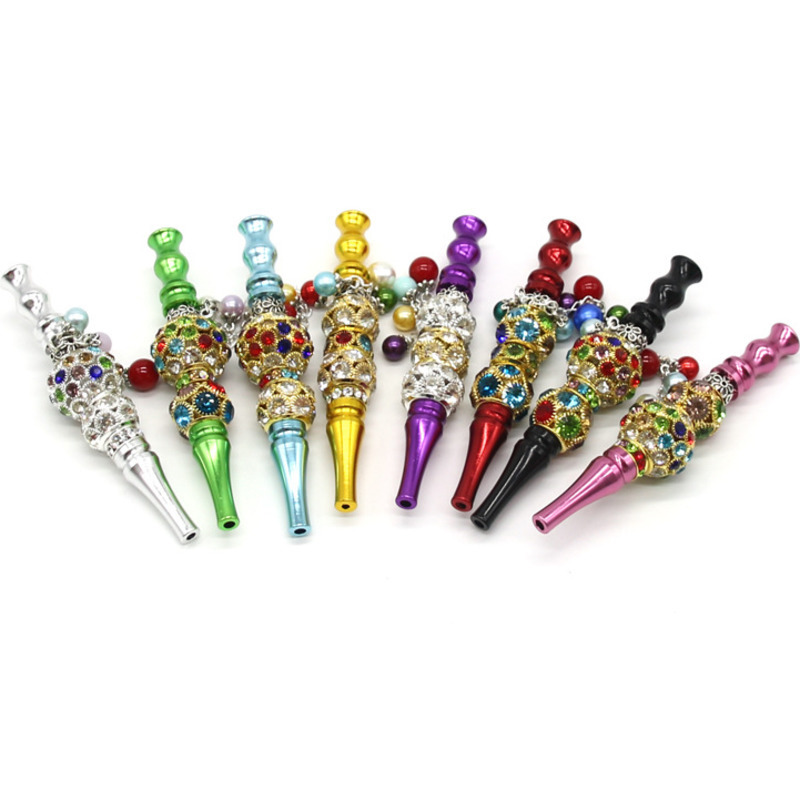 

Handmade Metal hookah mouth tips Shisha Smoking Pipe Hookah Mouthpiece Accessories Filter Inlaid Jewelry Diamond
