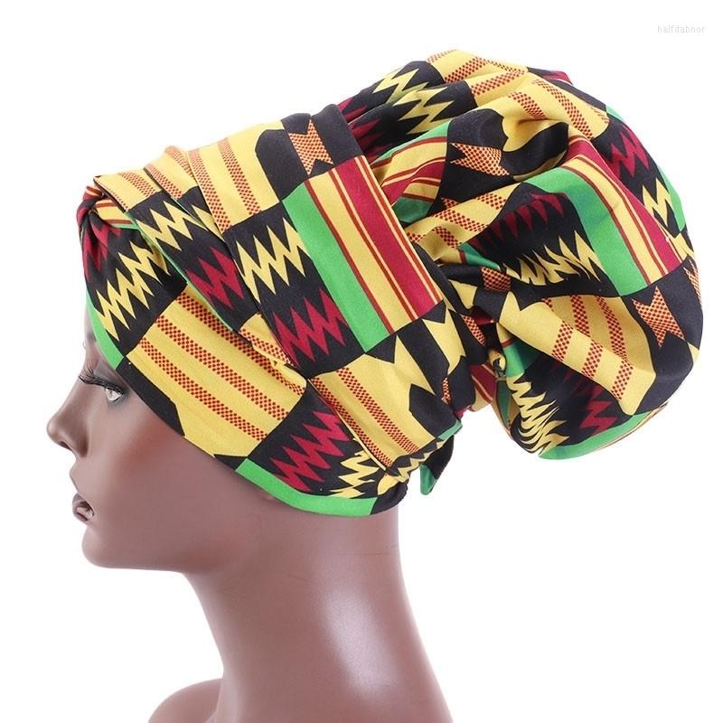 

Hair Clips & Barrettes Adjustable Chemo Bonnet Caps Double Layer Headwrap African Print Satin Long Ribbon Wrap Pattern Women Cover JewelryHa