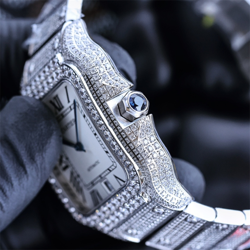 

Montre de luxe womens Watches 40mm 8215 Automatic Mechanical movement steel case colorful babysbreath diamond watch Wristwatches, As picture