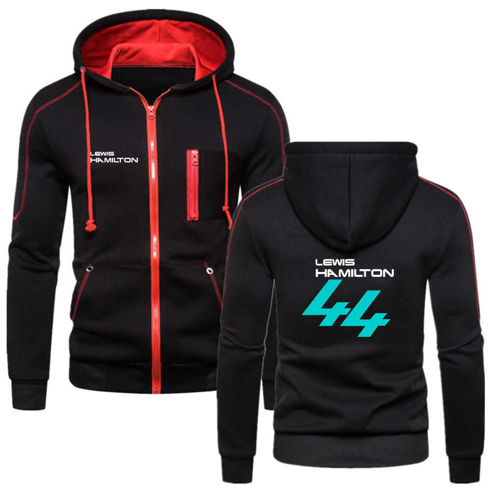 

Hoodies of F1 Driver Lewis Hamilton Digital 44 Solid Color Zipper Hoodies Cotton Jackets Sweaters Sportwear Clothes, 12
