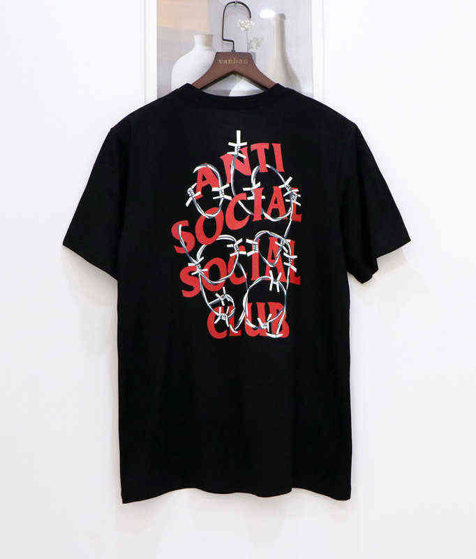2020 Summer New Letter Assc Barbed Wire Screen Print Large Loose Men's and Women's Couple's Short Sleeve T-shirt