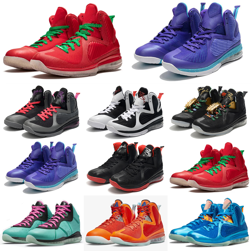 Lebrons 9 Watch The Throne Men Basketball Shoes 2022 Christmas China High Quality 9s Black Metallic Gold Man Sneakers 8 8s Sport Shoe Trainners