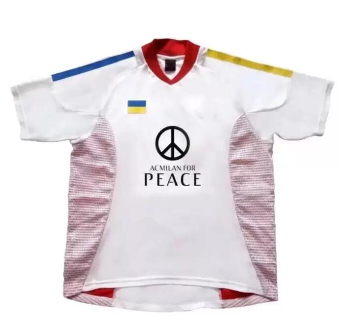 

Classical Retro Milan soccer jerseys 2002 2003 Model For Ukraine Shevchenko AC FOR PEACE football shirt 7# Special Version