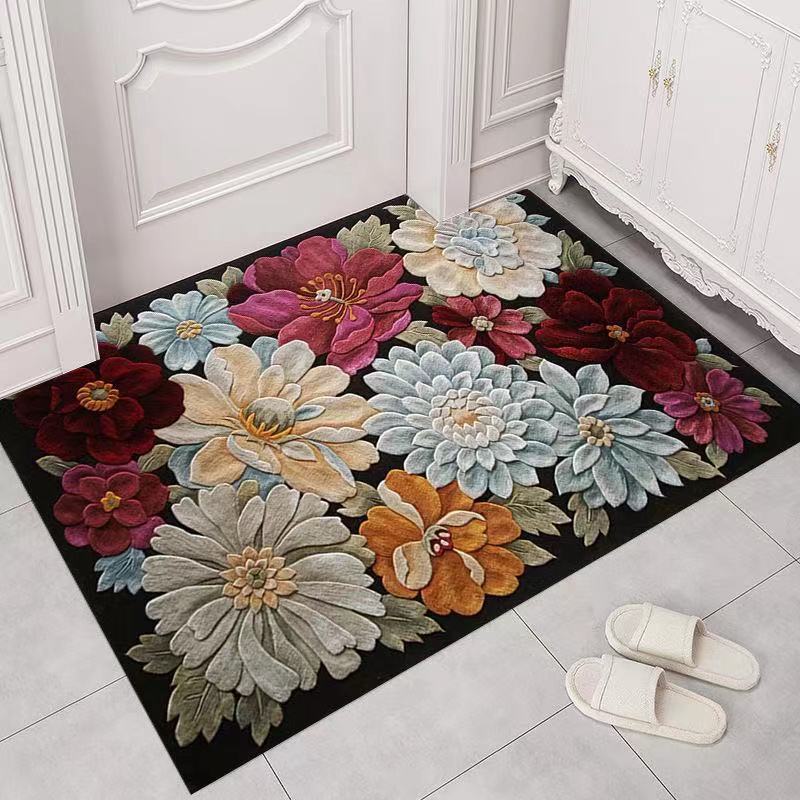 

3D Flower Carpets Hallway mat Doormat Bedroom Rectangle Floral rug Living Room Classic Ocean Rugs Kids Kitchen Stairs Carpet Anti-skid Hotel Corridor Mats, 02