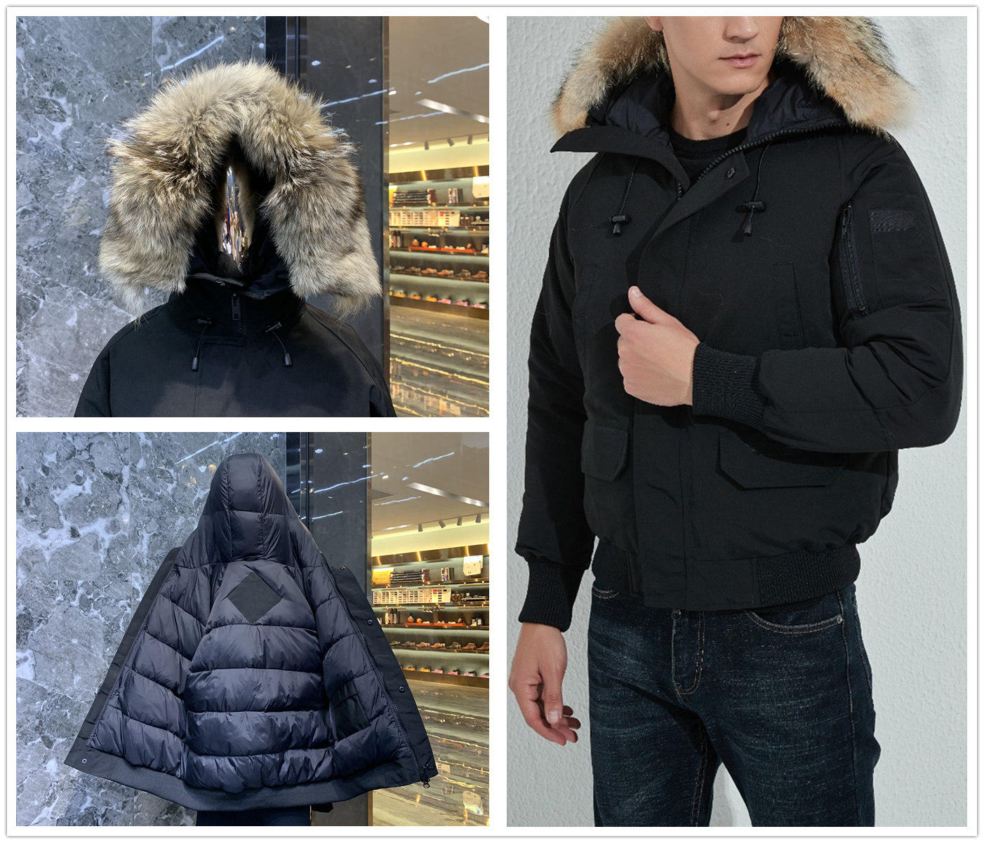 Mens Winter Fashion Designer Down Jacket Real Wolf Fur Hooded Thickening Warm Sports Coat Windproof Waterproof parker coats Men Jackets Sleek Cla