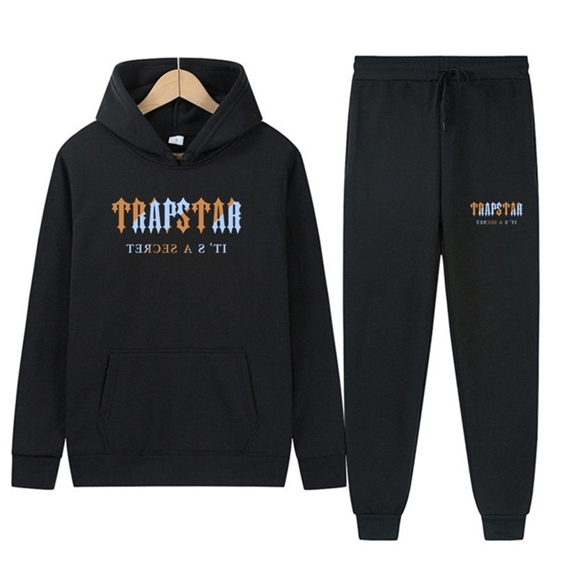 

Tracksuit Men/Women 16 color Trapstar 2 Pieces Set Loose Hoodies Fleece SweatshirtPants Suit Hoody Sportswear Couple Outfit 220627, Dark gray tra