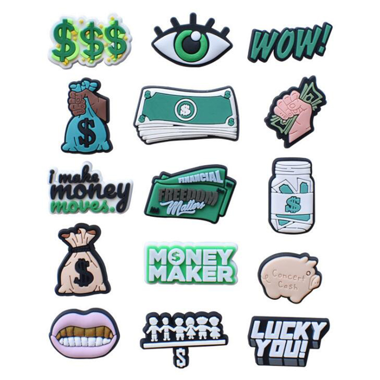 

Fast delivery wholesale croc shoe charms soft PVC promotional shoes decoration charms for kids gift