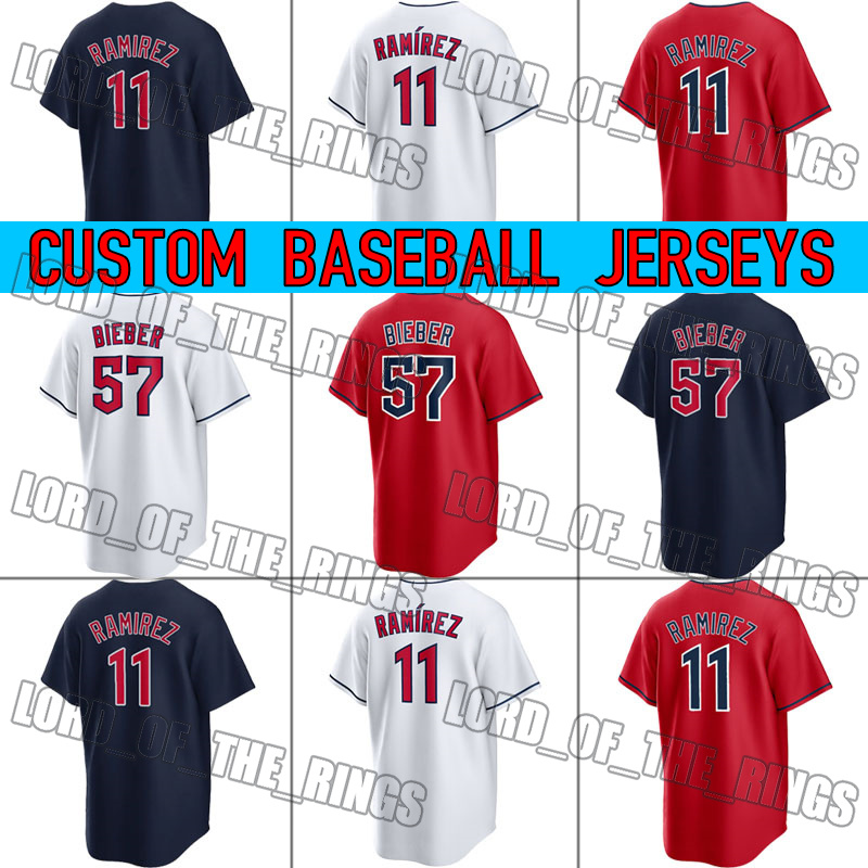 

Cleveland Baseball 11 Jose Ramirez jersey Bobby Bradley Andres Gimenez Amed Rosario jerseys Steven Kwan Myles Straw Josh Naylor Franmil Reyes Bryan Shaw, Man custom jersey (yda)