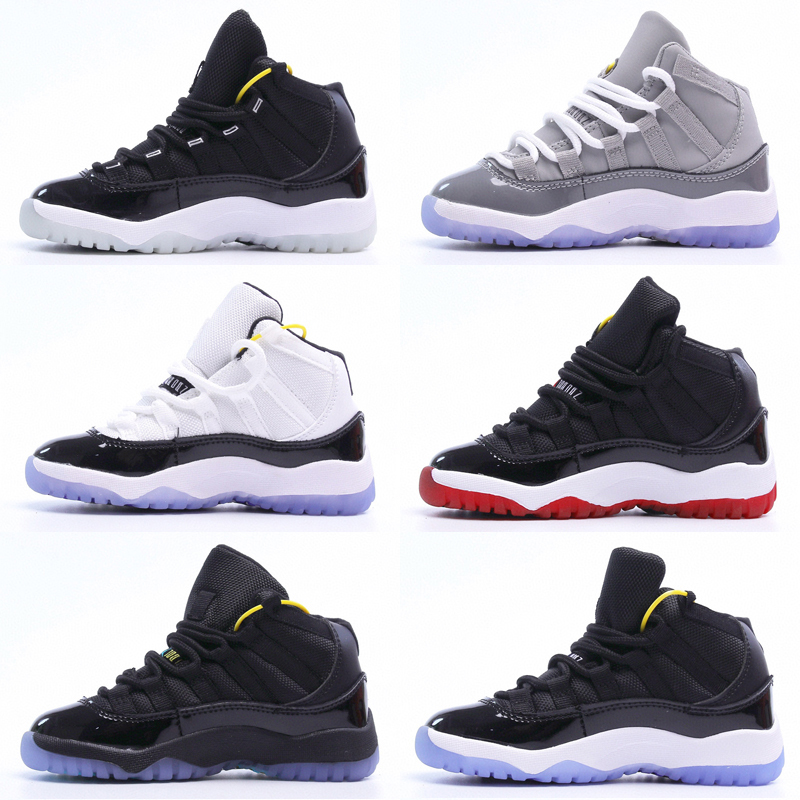 

2022 Childs Cool Grey 11 TD Infant Bred XI 11S Kids Basketball Shoes Samples Children Gamma Blue White Red Concord trainers sneakers Space Jam Size 25-35, As photo 6
