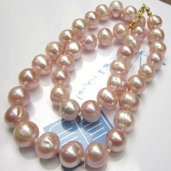 

Baroque Natural 10-11mm South Sea Pink Pearl Necklace 18inch