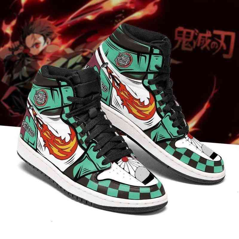 

Tanjiro Sneakers Fire Skill Costume Demon Slayer Anime Shoes, Others