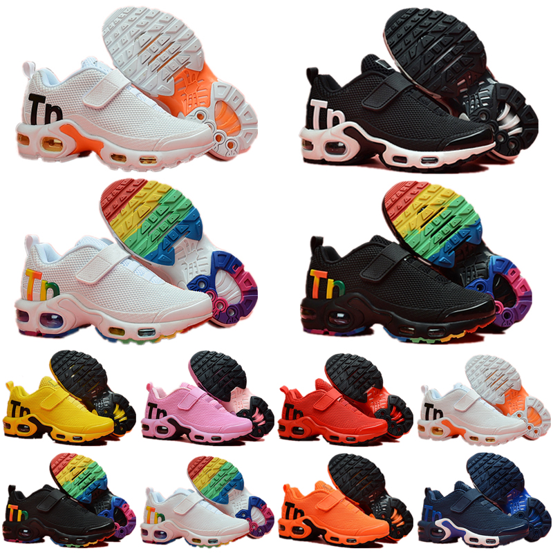 

Kids Luxury Shoes Toddler Mercurial KPU TNS Breathable TN Plus Rainbow Mesh Running Sneakers Children Pour Enfants Athletic Sports Trainers, Box+bubble column