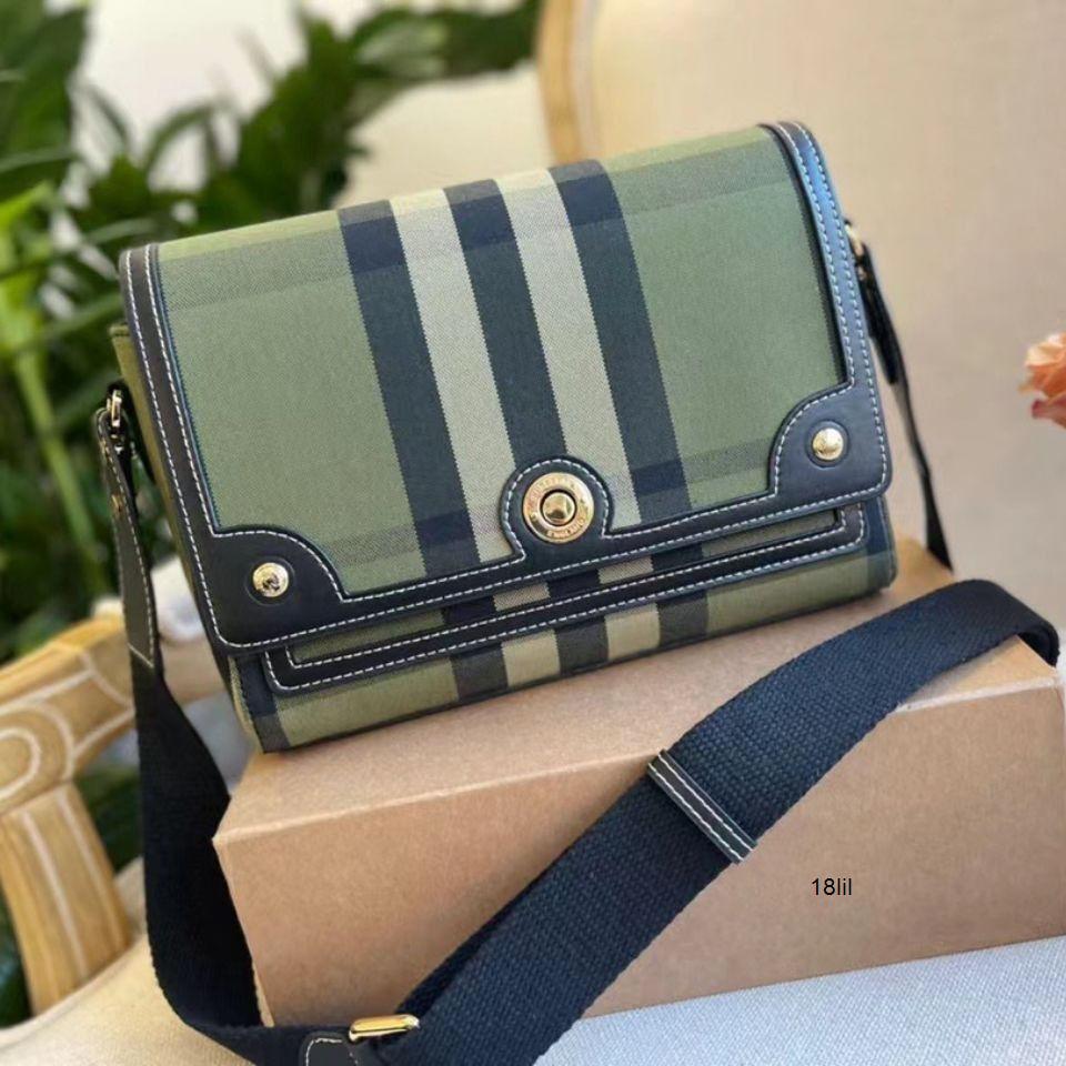 

Bag Designer Handbags Burbrerys Woman women's 2022 summer versatile canvas with cowhide high-grade One Shoulder Messenger 18lil 3ZXY, Sky blue