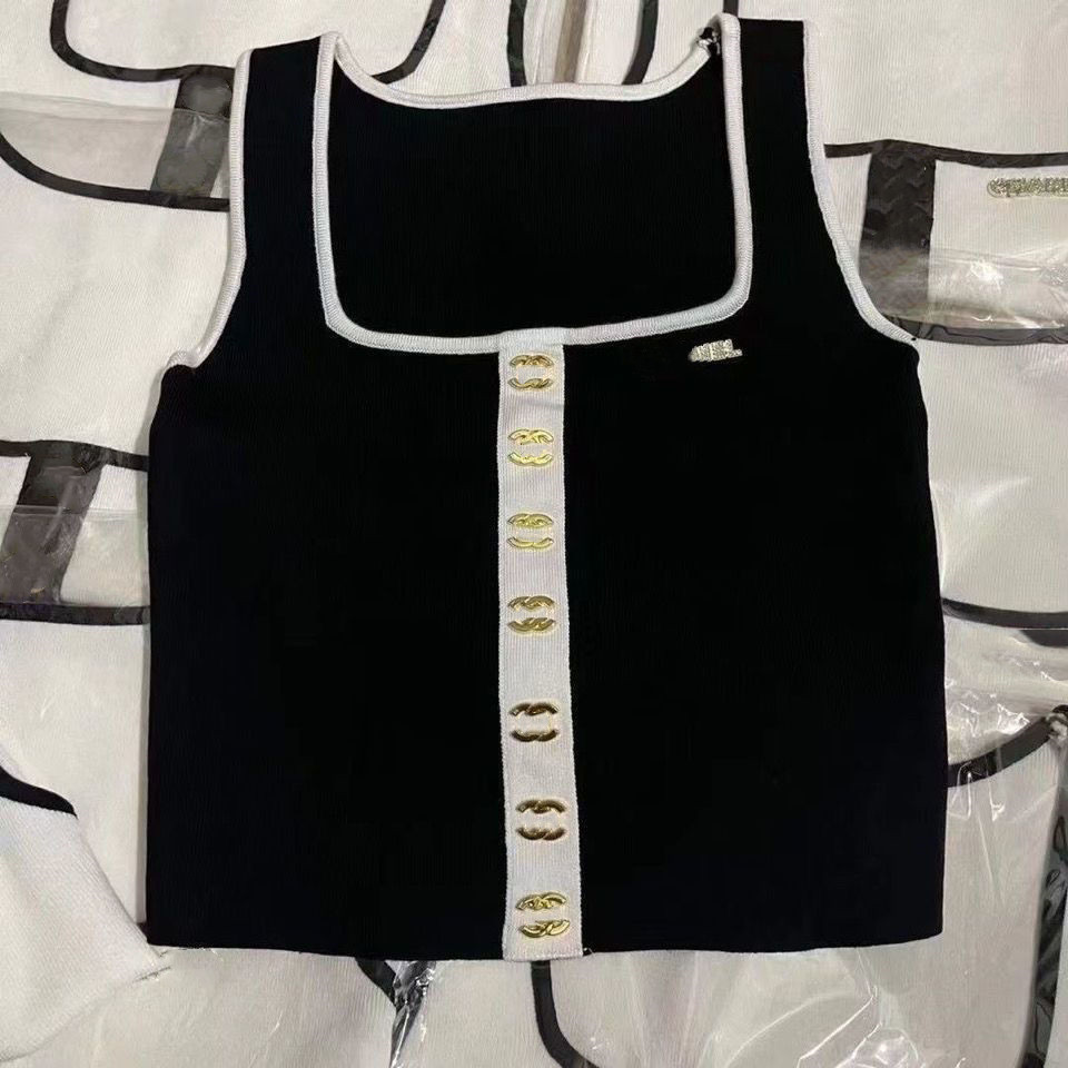 Women Tanks Girls Camis Womens Metal Inverted Ladies Vest Skirts Nightclub Tube Sexy Sports Underwear Metal Buttons Bottomed Slim And Short S M L