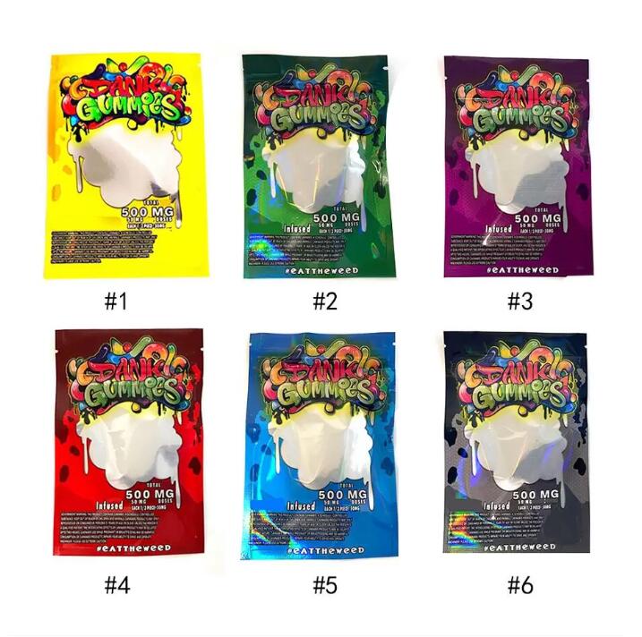 

4 500MG EMPTY dank GUMMIES EDIBLES PACKAGING BAGS SMELL PROOF MYLAR PACKAGE