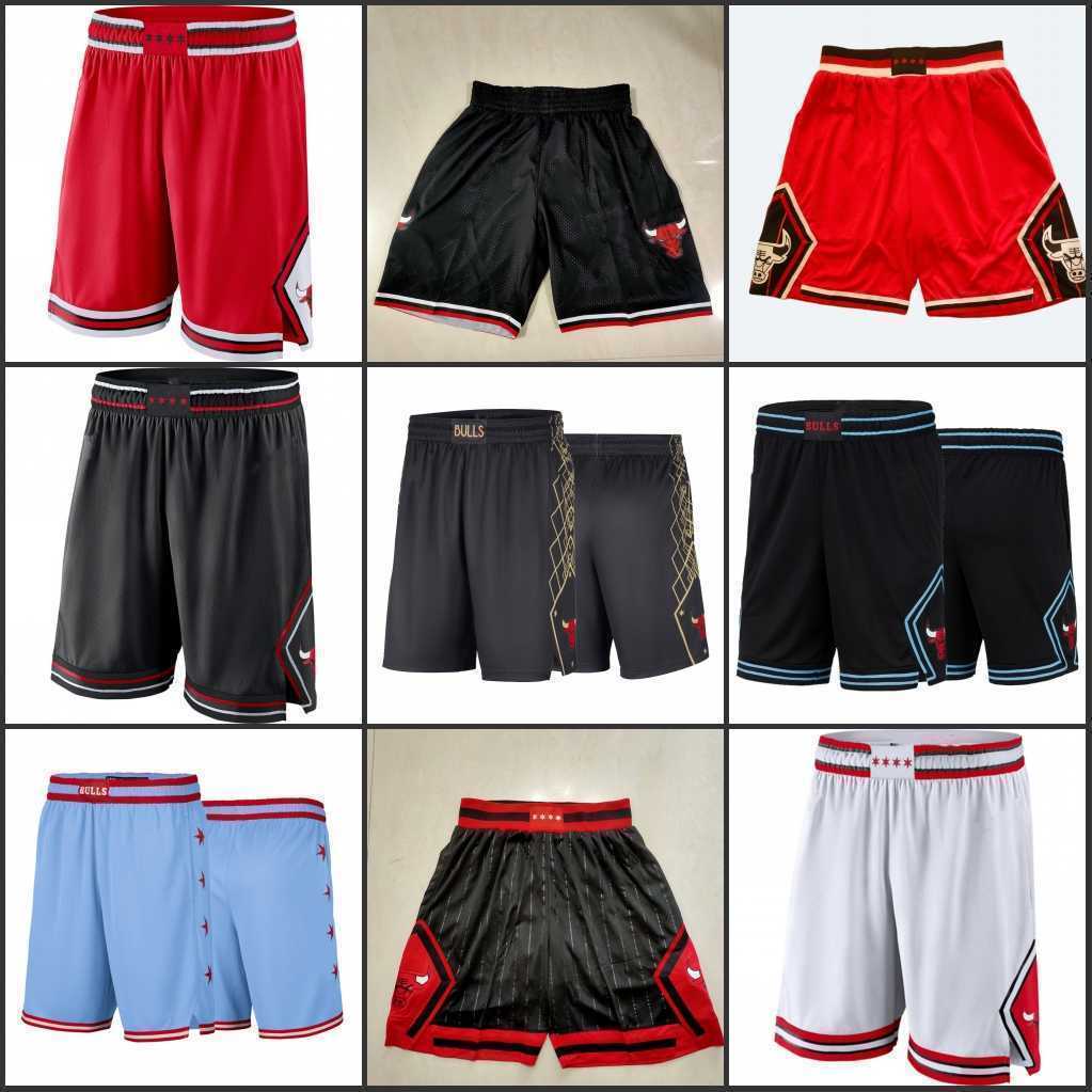 

Pantalones cortos de Chicago Bulls''City''Edition de Chicago 2022 Red 75 aniversario negro swing shorts azules