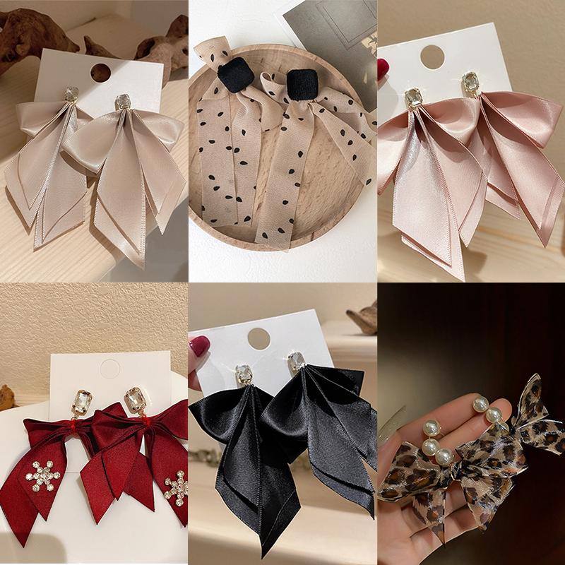 

Dangle & Chandelier Black Bow Drop Earrings Long Retro Eardrop Intellectual Party Travel Charm Women Girl Gifts For FriendsDangle