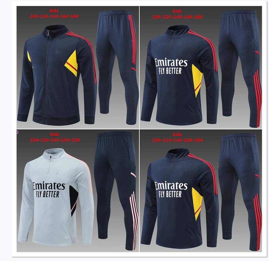 

22 23 Gunners Soccer kids tracksuit 2022 2023 ARsen PEPE CEBALLOS HENRY GUENDOUZI SMITH WILLIAN TIERNEY ODEGAARD SAKA THOMAS Football jacket long zipper, Black