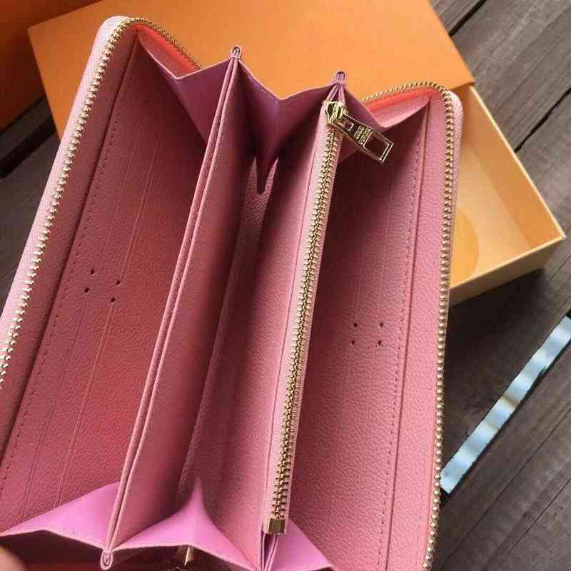 

5A Luxury designer Purse fashion double zipper men's and women's leather wallets women's and women's long wallets