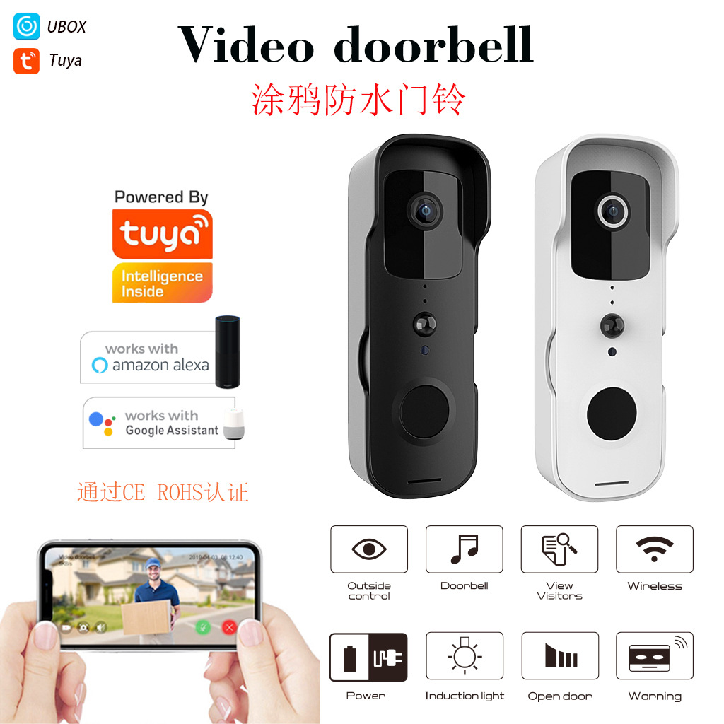 Tuya intelligent wireless visual doorbell V30 T30 1080P HD Video Phones Doorbell Camera WiFi Smart Home Door Bell Cameras