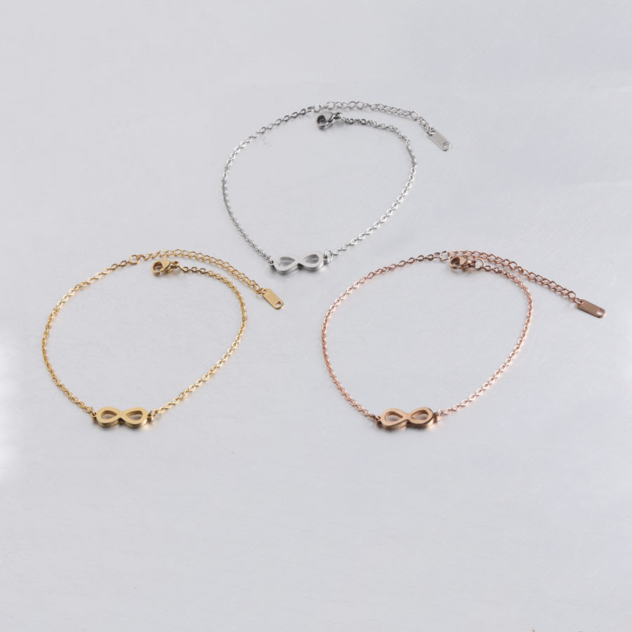 

Charm Bracelets Bangle Mirror Stainless Steel Infinite Infinity Digital 8 17 P