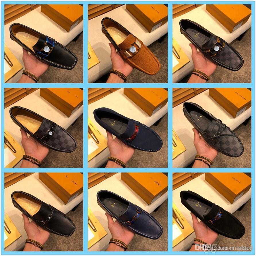

G1 High Quality Split Leather Mens Shoes Soft Moccasins Designer Luxury Loafers Fashion Comfortable Men Flats Comfy Driving Shoes Big Size 46 A2, #23
